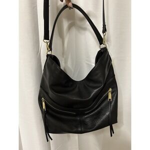 Juicy Couture Black Faux Leather Hobo Shoulder Bag